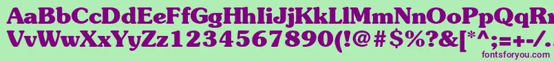 SouvenirstdBold Font – Purple Fonts on Green Background