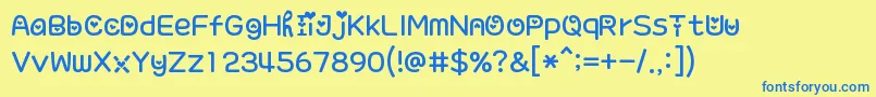 WakeUpHoney Font – Blue Fonts on Yellow Background