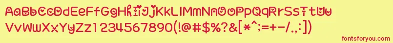 WakeUpHoney Font – Red Fonts on Yellow Background