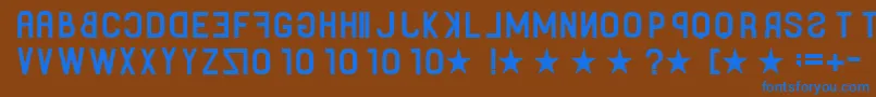 Czcionka Binary – niebieskie czcionki na brązowym tle