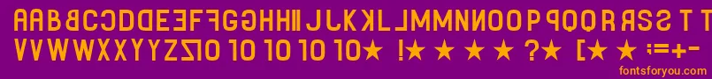 Czcionka Binary – pomarańczowe czcionki na fioletowym tle