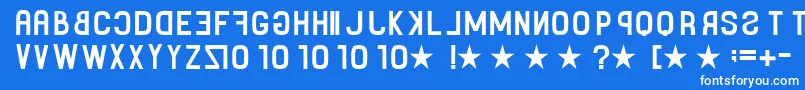 Czcionka Binary – białe czcionki na niebieskim tle