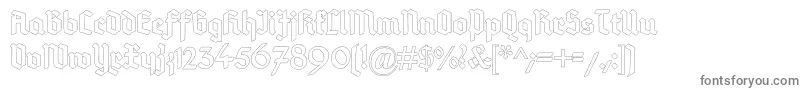Шрифт DeutschGotischOutline – серые шрифты на белом фоне