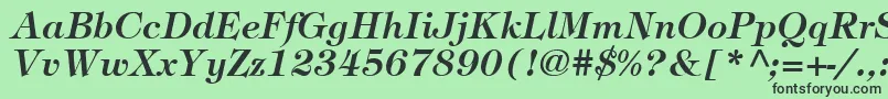 ItcTiffanyLtDemiItalic Font – Black Fonts on Green Background