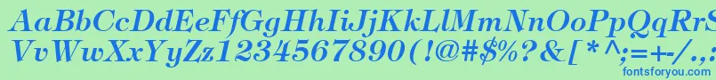 ItcTiffanyLtDemiItalic Font – Blue Fonts on Green Background