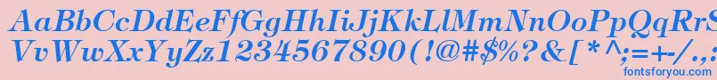 ItcTiffanyLtDemiItalic Font – Blue Fonts on Pink Background