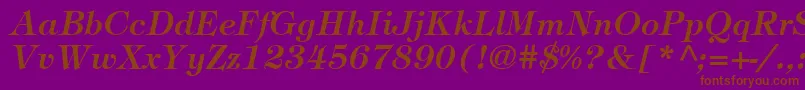 ItcTiffanyLtDemiItalic Font – Brown Fonts on Purple Background