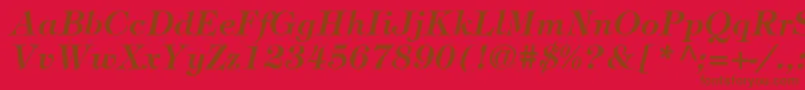 ItcTiffanyLtDemiItalic Font – Brown Fonts on Red Background