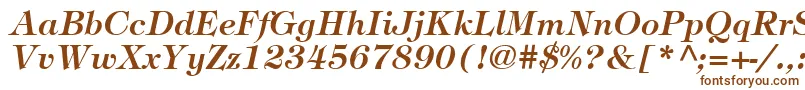 ItcTiffanyLtDemiItalic Font – Brown Fonts on White Background