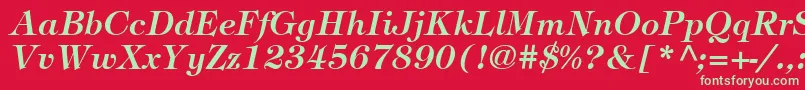 ItcTiffanyLtDemiItalic Font – Green Fonts on Red Background