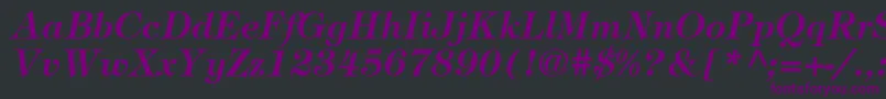 ItcTiffanyLtDemiItalic Font – Purple Fonts on Black Background