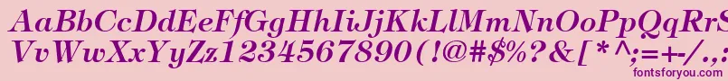 フォントItcTiffanyLtDemiItalic – ピンクの背景に紫のフォント