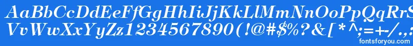 ItcTiffanyLtDemiItalic Font – White Fonts on Blue Background