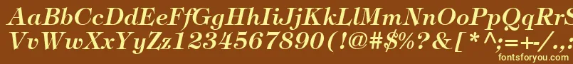 ItcTiffanyLtDemiItalic Font – Yellow Fonts on Brown Background