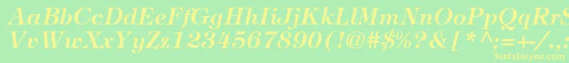 ItcTiffanyLtDemiItalic-Schriftart – Gelbe Schriften auf grünem Hintergrund