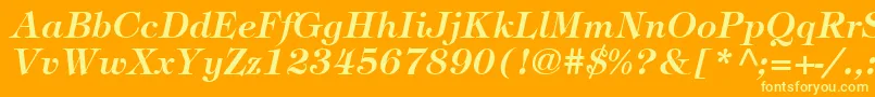 ItcTiffanyLtDemiItalic Font – Yellow Fonts on Orange Background