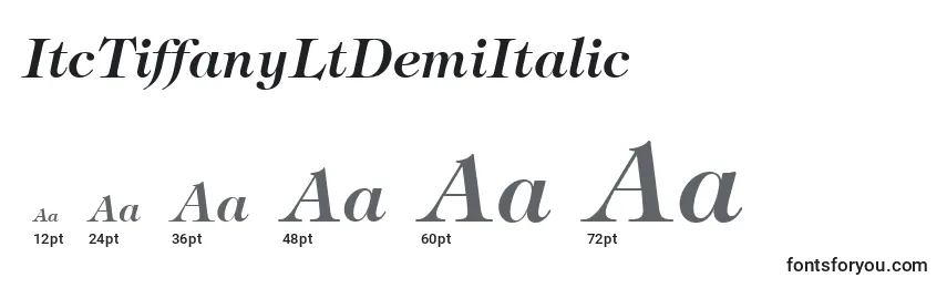 ItcTiffanyLtDemiItalic Font Sizes
