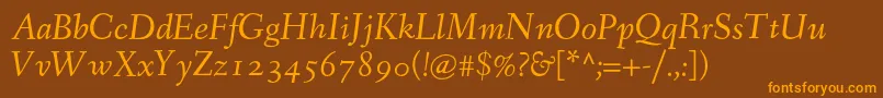 Шрифт FanwoodTextItalic – оранжевые шрифты на коричневом фоне
