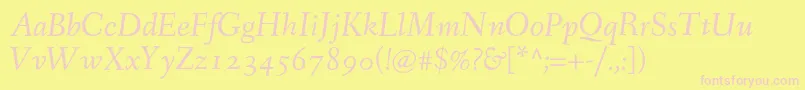 FanwoodTextItalic Font – Pink Fonts on Yellow Background
