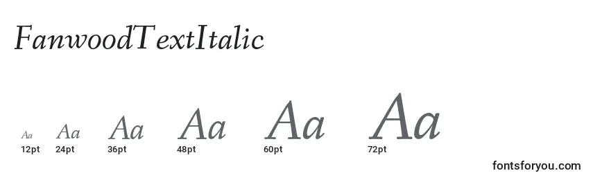 Größen der Schriftart FanwoodTextItalic (77326)