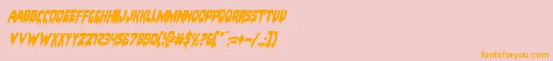 Bloodlustital Font – Orange Fonts on Pink Background