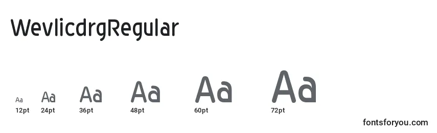 WevlicdrgRegular Font Sizes