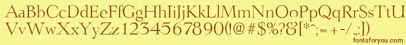 LingwoodserialLightRegular Font – Brown Fonts on Yellow Background