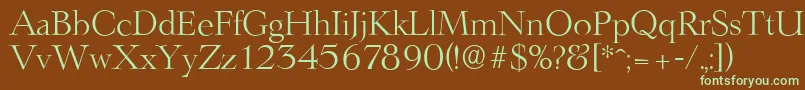 LingwoodserialLightRegular Font – Green Fonts on Brown Background