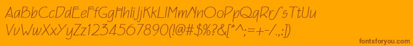 Шрифт Eaglefeatherformallightit – коричневые шрифты на оранжевом фоне