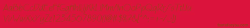 フォントEaglefeatherformallightit – 赤い背景に茶色の文字