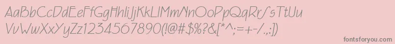 Eaglefeatherformallightit Font – Gray Fonts on Pink Background