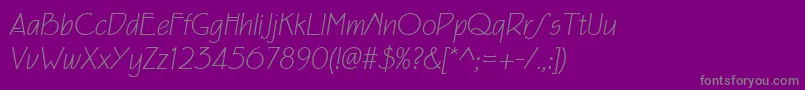 Eaglefeatherformallightit Font – Gray Fonts on Purple Background