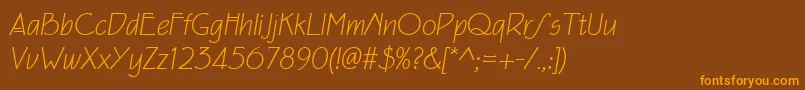 Шрифт Eaglefeatherformallightit – оранжевые шрифты на коричневом фоне