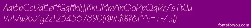 Шрифт Eaglefeatherformallightit – розовые шрифты на фиолетовом фоне