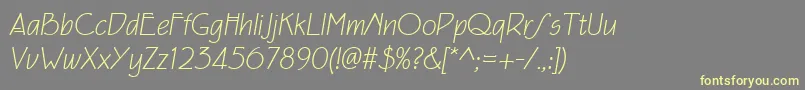 Eaglefeatherformallightit Font – Yellow Fonts on Gray Background