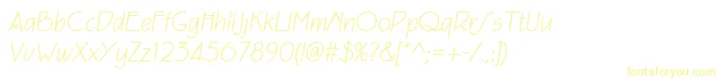 Eaglefeatherformallightit Font – Yellow Fonts on White Background