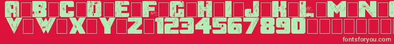 AfterTheGoldrush Font – Green Fonts on Red Background