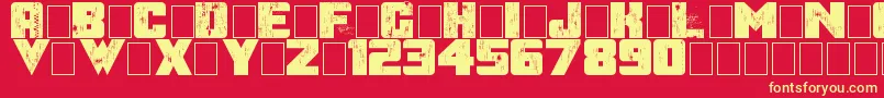 AfterTheGoldrush Font – Yellow Fonts on Red Background