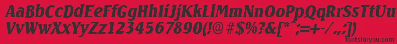 SeagullserialBlackItalic Font – Black Fonts on Red Background