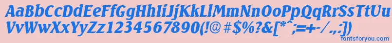 SeagullserialBlackItalic Font – Blue Fonts on Pink Background