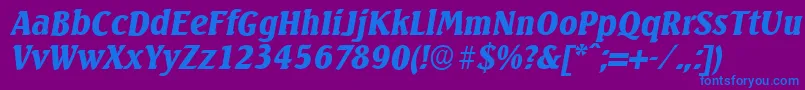 SeagullserialBlackItalic Font – Blue Fonts on Purple Background