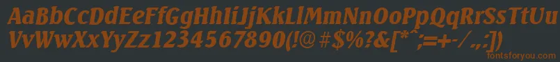 SeagullserialBlackItalic Font – Brown Fonts on Black Background
