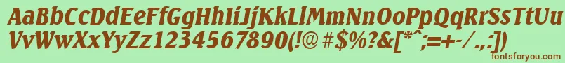 SeagullserialBlackItalic Font – Brown Fonts on Green Background