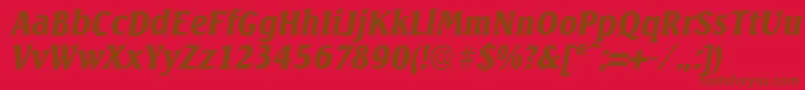 SeagullserialBlackItalic Font – Brown Fonts on Red Background