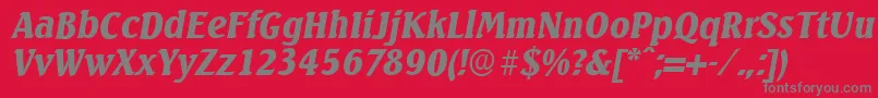 SeagullserialBlackItalic Font – Gray Fonts on Red Background