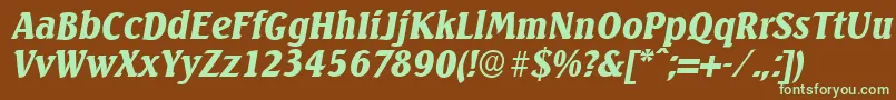 SeagullserialBlackItalic Font – Green Fonts on Brown Background