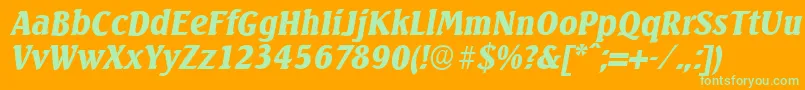 SeagullserialBlackItalic Font – Green Fonts on Orange Background