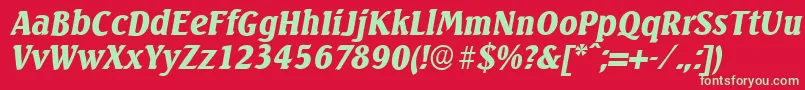 SeagullserialBlackItalic Font – Green Fonts on Red Background