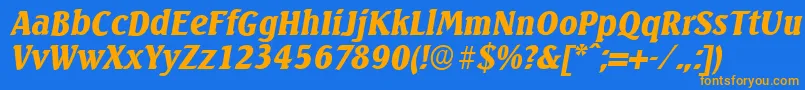 SeagullserialBlackItalic Font – Orange Fonts on Blue Background