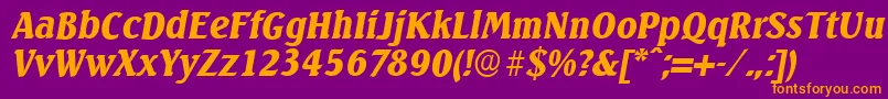 SeagullserialBlackItalic Font – Orange Fonts on Purple Background